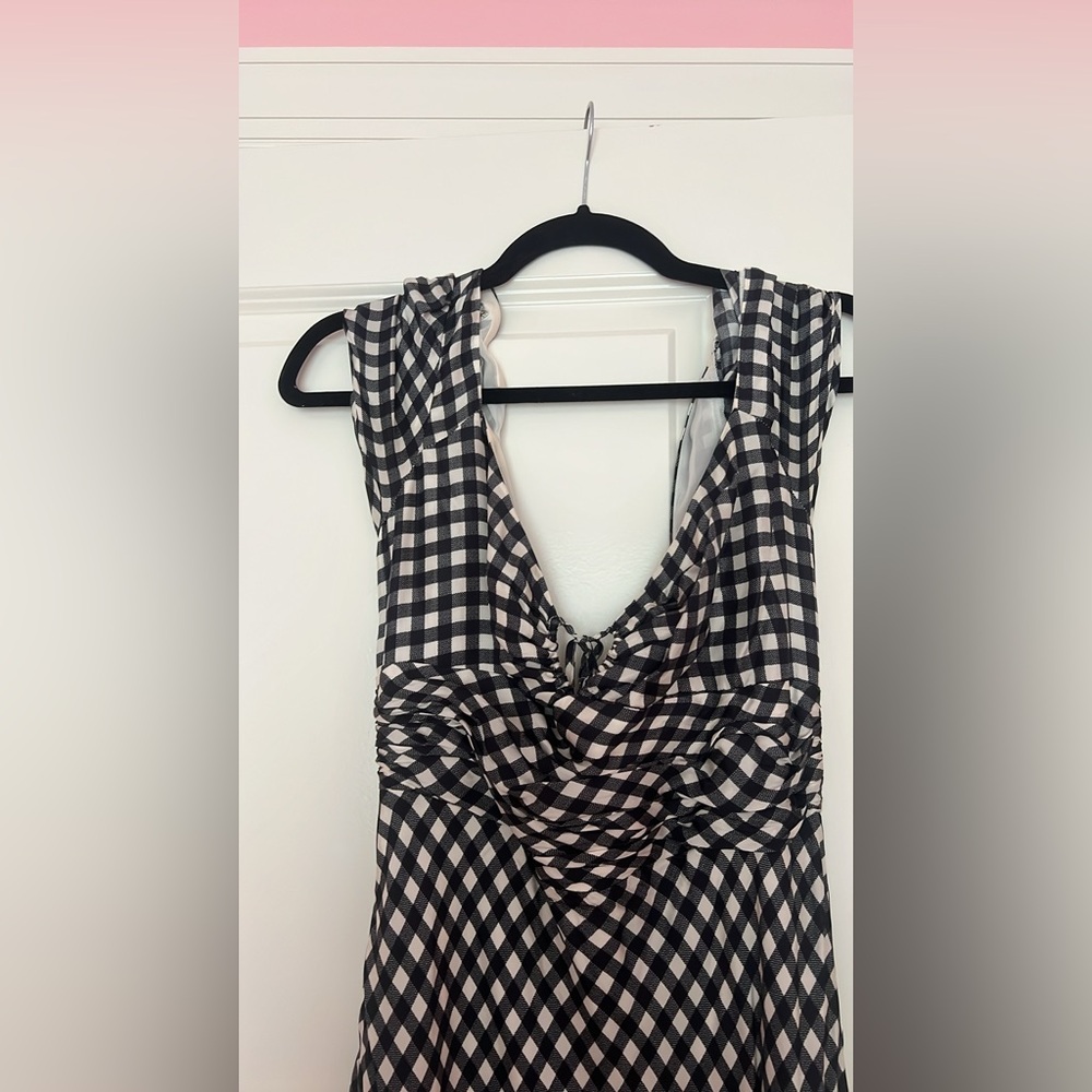 JCREW Collection tie-neck cap-sleeve maxi dress in gingham size 10 - Picture 5 of 14